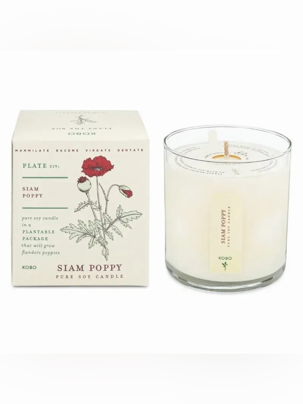 Kobo Siam Poppy Soy Candle Plantable Box - Picture 15 of 15